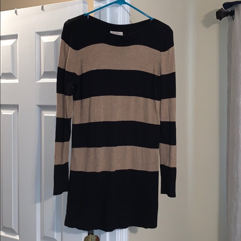 Cream and black striped tunic